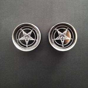 Surgical steel sigil of Baphomet plugs